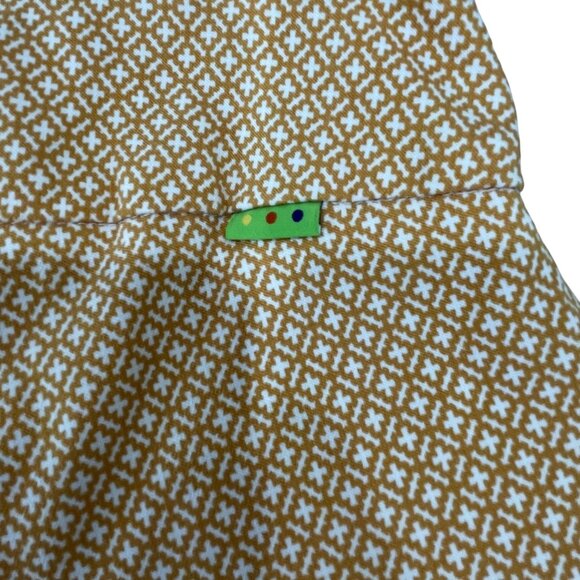 Swing Control Bermuda Shorts Mustard White Print SZ 6 Pull On Golf Travel Resort - Picture 6 of 7